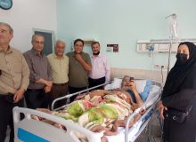 رئیس اداره ارشاد کاشمر ،شاعران و مسئولان انجمن‌های ادبی به عیادت حاج حسین صادقی رفتند